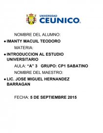 INDUCCION AL ESTUDIO UNIVERSITARIO. Página 1