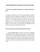 ¿Qué tipo de estrategia de segmentación ha seguido hasta ahora el B.A?