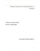 Trabajo tercer nota de Introducción a la Filosofía