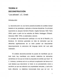 Deconstrucción “Los adioses” J.C. Onetti. Página 1