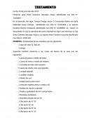 Modelo de Testamento de herencia