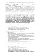 Acta constitutiva del comité del servicio de alimentación