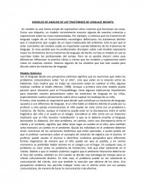 Modelos de analisis de los tratornos del lenguaje infantil. Página 1