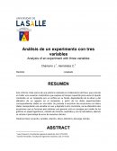 Análisis de un movimiento con tres variables