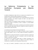 La Reforma Protestante y los conflictos Europeos por Alberto Tenenti
