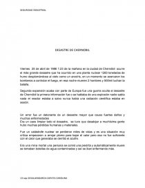 DESASTRE DE CHERNOBIL 25 de abril de 1986. Página 1