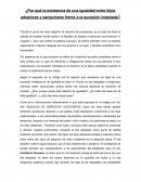 ¿Por qué la existencia de una igualdad entre hijos adoptivos y sanguíneos frente a la sucesión intestada?