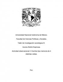 Actividad observacional 2: Escritos tipo memoria de 4 distintas visitas.. Página 1