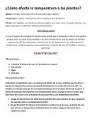 Experimento de Biología, Etapa 1 ¿Cómo afecta la temperatura a las plantas?