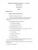 Ensayo que contiene la definición de arquitectura propia del autor, su tendencia arquitectónica en general y de este problema en particular