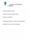 En este ensayo expresare mi opinión acerca del libro Ética para amador en el que Fernando Savater le explica