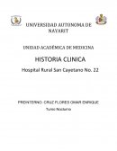 HISTORIA CLINICA SERVICIO DE GINECOLOGÍA Y OBSTETRICIA