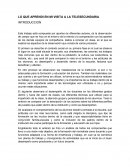 LO QUE APRENDI EN MI VISITA A LA TELESECUNDARIA