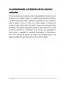 La contaminación y el deterioro de los recursos naturales