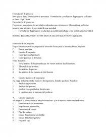 Formulación y evaluación de proyectos.. Página 1