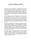 La paz Un anhelo de todos