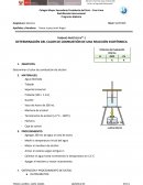 DETERMINACIÓN DEL CALOR DE COMBUSTIÓN DE UNA REACCIÓN EXOTÉRMICA