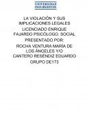 LA VIOLACIÓN Y SUS IMPLICACIONES LEGALES