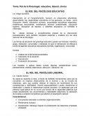 Tema: Rol de la Psicología: educativa, laboral, clínica