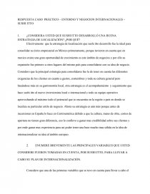 RESPUESTA CASO PRÁCTICO – ENTORNO Y NEGOCION INTERNACIONALES – SUSHI ITTO. Página 1