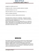 Actividades de la empresa: fabricacion de mochilas