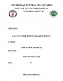 ENSAYO: LA CLAVE DEL ÉXITO ES LA DISCIPLINA