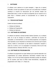 Software y tipos de Software. Página 1