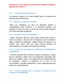 Resumen de la Ley Orgánica de Educación Superior Capitulo 2 desde el Art 3 al Art 11