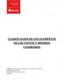 CLASIFICACION DE LOS ELEMENTOS DE LOS COSTOS Y MINIMOS CUADRADOS