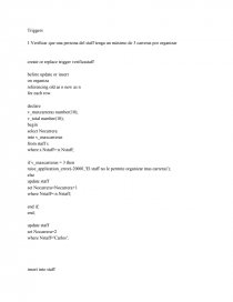 Base de datos. Verificar que una persona del staff tenga un máximo de 3 carreras por organizar. Página 1