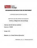 Límites y obligaciones del psicólogo.