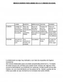 Alimentacion y sus menus diarios para bebes