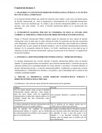 RASCRIBA UN CONCEPTO DE DERECHO INTERNACIONAL PÚBLICO, Y EN NO MÁS DE CINCO LÍNEA, COMÉNTELO. Página 1