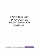 Factores que provocan la desintegración familiar.