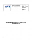 DETERMINACIÓN, VALIDACIÓN Y CERTIFICACIÓN DE COMPETENCIAS