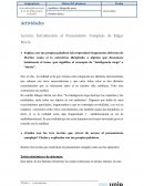 Introducción al Pensamiento Complejo de Edgar Morin. Actividades