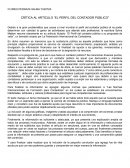 CRÍTICA AL ARTÍCULO “EL PERFIL DEL CONTADOR PÚBLICO”