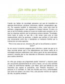 Ensayo: Un niño por favor.