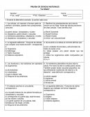 PRUEBA DE CIENCIAS NATURALES “La Célula”