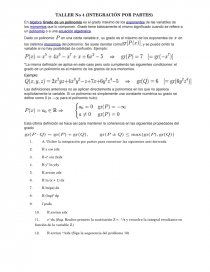 Taller Integración por Partes - Matematicas. Página 1