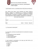 CUESTIONARIO PARA LA COORDINACIÓN DE RECURSOS MATERIALES