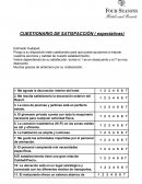 Cuestionario de expectativas de un hotel