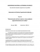 Determinación de hierro total en vinos mediante espectrofotometría UV-visible.