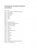 Catalogo De Cuentas Empresa Automotriz