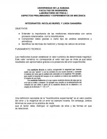ASPECTOS PRELIMINARES Y EXPERIMENTOS DE MECÁNICA. Página 1
