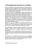 La Psicología del mexicano en el trabajo. Ensayo
