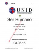Ser humano. “Proyecto de vida”