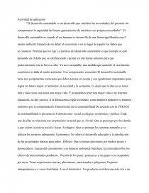Actividad de aplicacion. Desarrollo sustentable. Página 1