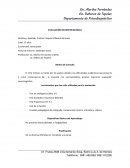 EVALUACIÓN NEUROPSICOLÓGICA Motivo de Consulta