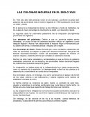 LAS COLONIAS INGLESAS EN EL SIGLO XVIII